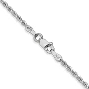 14k White Gold 1.75mm 18in D/C Rope with Lobster Clasp Chain
