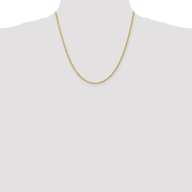 14k 2mm 20in D/C Rope with Lobster Clasp Chain