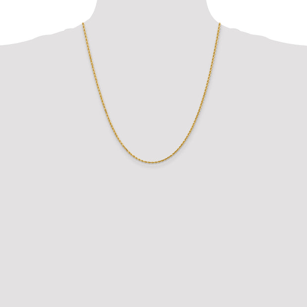 14k 2mm 22in D/C Rope with Lobster Clasp Chain