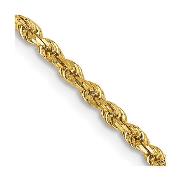 14k 2mm 20in D/C Rope with Lobster Clasp Chain