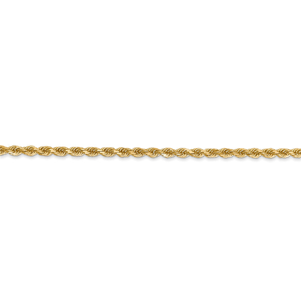 14k 2.25mm 20in D/C Rope with Lobster Clasp Chain