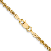 14k 2.25mm 20in D/C Rope with Lobster Clasp Chain