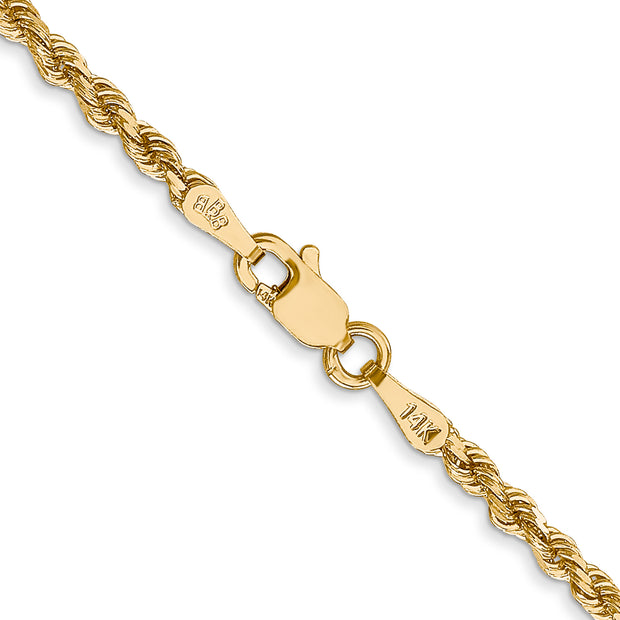 14k 2.25mm 20in D/C Rope with Lobster Clasp Chain
