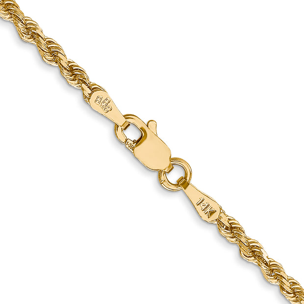 14k 2.25mm D/C Rope with Lobster Clasp Chain