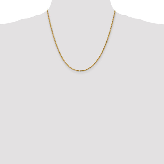 14k 2.25mm 20in D/C Rope with Lobster Clasp Chain