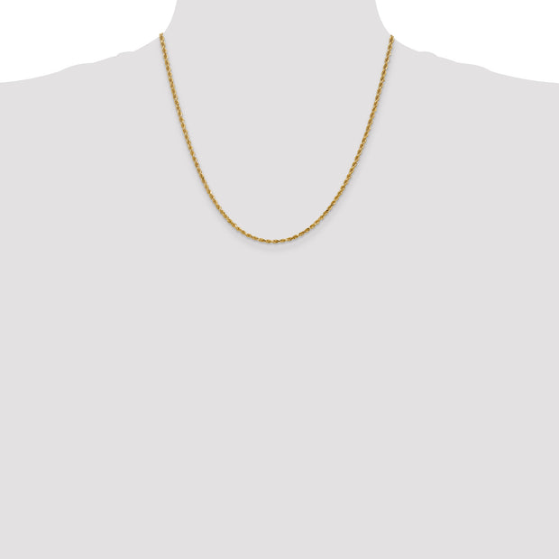 14k 2.25mm 20in D/C Rope with Lobster Clasp Chain