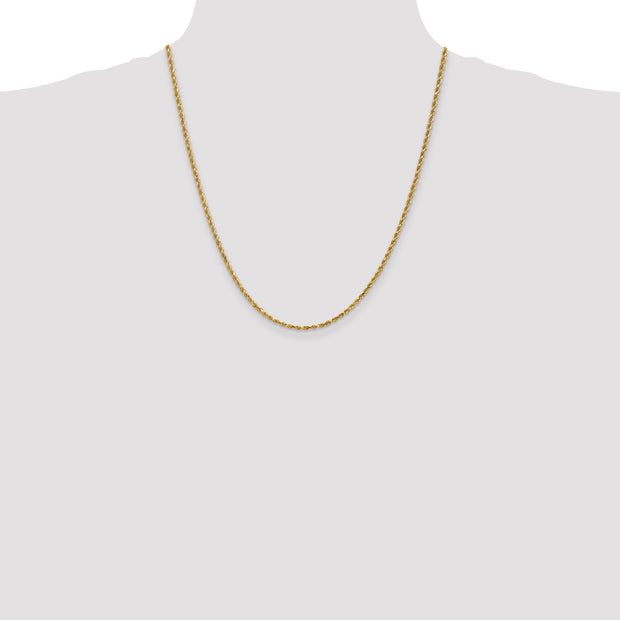 14k 2.25mm 22in D/C Rope with Lobster Clasp Chain