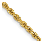 14k 2.25mm 20in D/C Rope with Lobster Clasp Chain