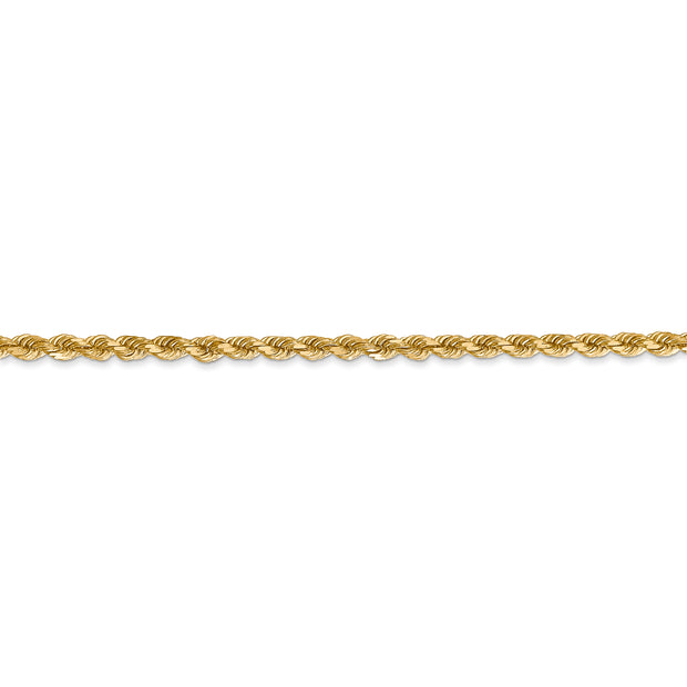 14k 2.75mm 24in Diamond-cut Rope with Lobster Clasp Chain
