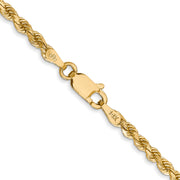 14k 2.75mm 22in Diamond-cut Rope with Lobster Clasp Chain