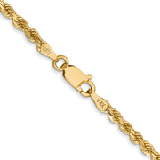 14k 2.75mm 20in Diamond-cut Rope with Lobster Clasp Chain