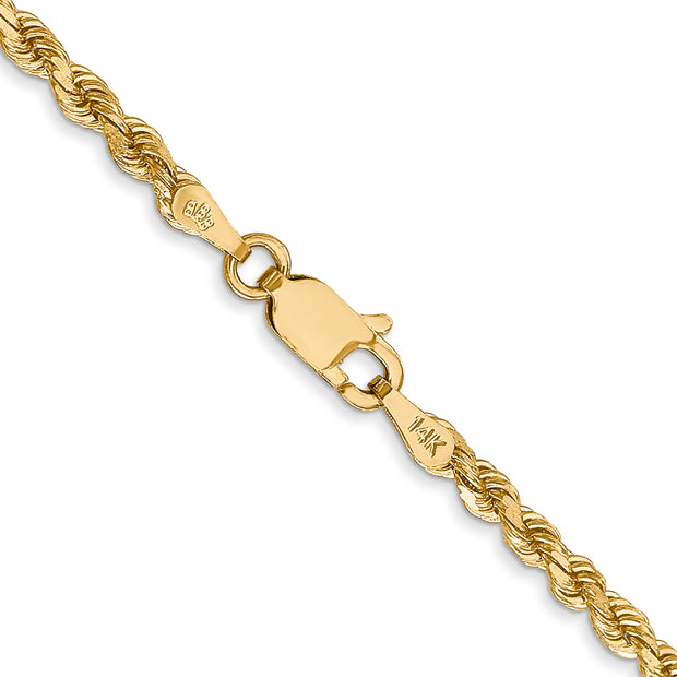 14k 2.75mm 20in Diamond-cut Rope with Lobster Clasp Chain