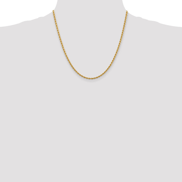 14k 2.75mm 20in Diamond-cut Rope with Lobster Clasp Chain
