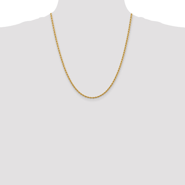 14k 2.75mm 22in Diamond-cut Rope with Lobster Clasp Chain