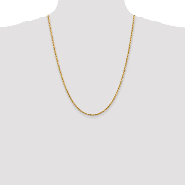 14k 2.75mm 24in Diamond-cut Rope with Lobster Clasp Chain