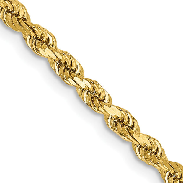 14k 2.75mm 20in Diamond-cut Rope with Lobster Clasp Chain