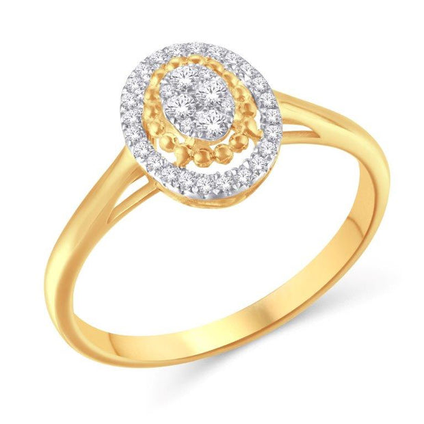 10K Yellow gold 0.15 CTW diamond halo Promise ring
