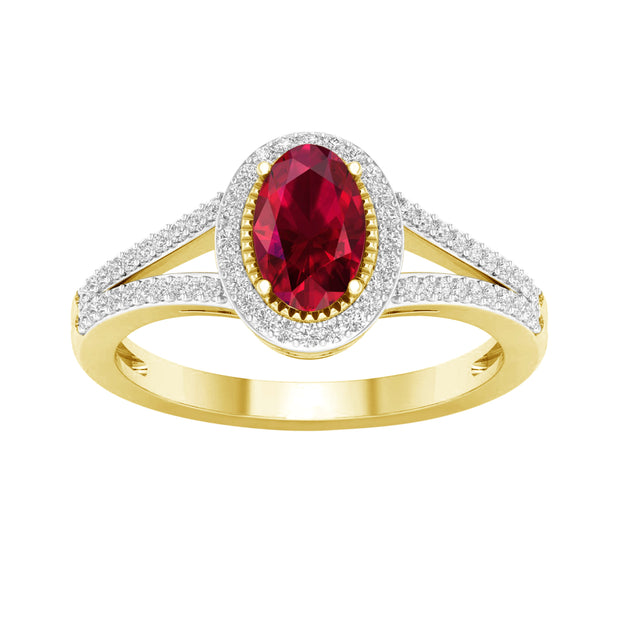 14K yellow gold 0.19 CTW Red ruby RING
