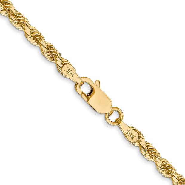 14k 3mm 22in D/C Rope with Lobster Clasp Chain