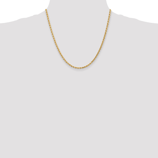 14k 3mm 20in D/C Rope with Lobster Clasp Chain
