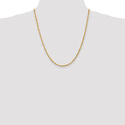 14k 3mm 22in D/C Rope with Lobster Clasp Chain