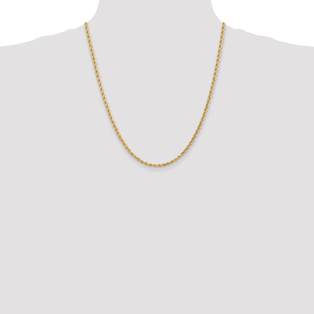 14k 3mm 22in D/C Rope with Lobster Clasp Chain