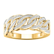 10K yellow gold 0.25 CTW diamond Cuban MEN'S RING