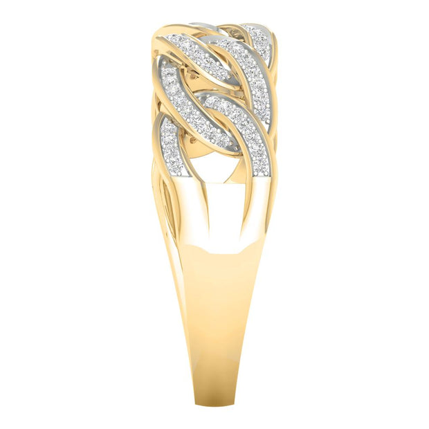 10K yellow gold 0.25 CTW diamond Cuban MEN'S RING