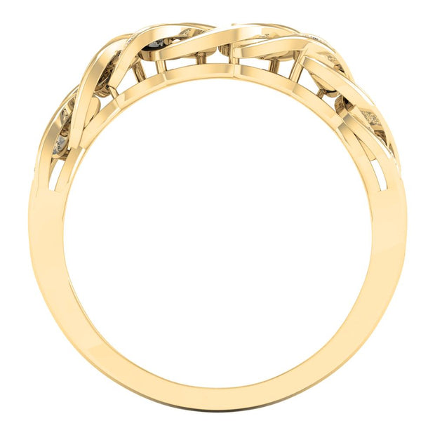 10K yellow gold 0.25 CTW diamond Cuban MEN'S RING