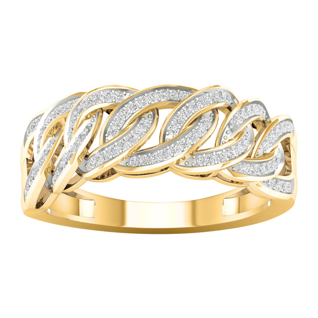 10K yellow gold 0.25 CTW diamond Cuban MEN'S RING