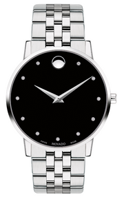 Movado Museum Classic Black Dial Diamond Watch 0607201