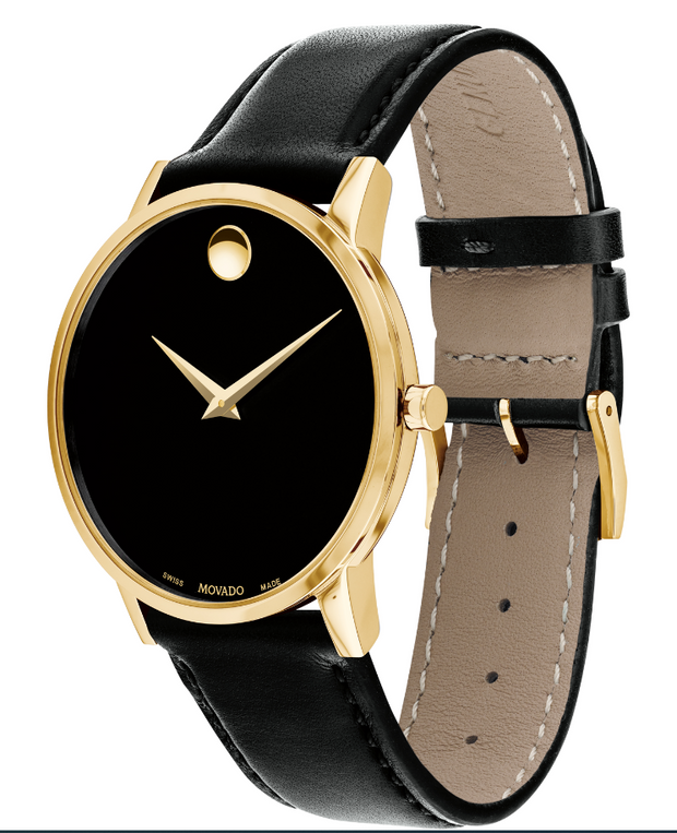 Movado Museum Classic Yellow Gold-Tone Black Dial Watch 0607271