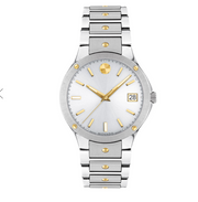 Movado SE Diamond Silver-Tone Dial Two-Tone Watch 0607634