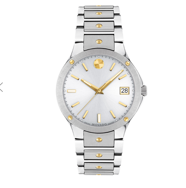 Movado SE Diamond Silver-Tone Dial Two-Tone Watch 0607634