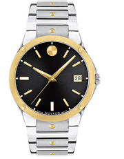 Movado SE Black Dial Two-Tone Watch 0607596