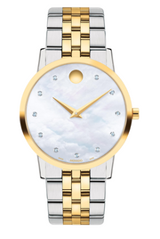 Movado Museum Classic Mother of Pearl Ladies' Two-Tone Watch 0607630