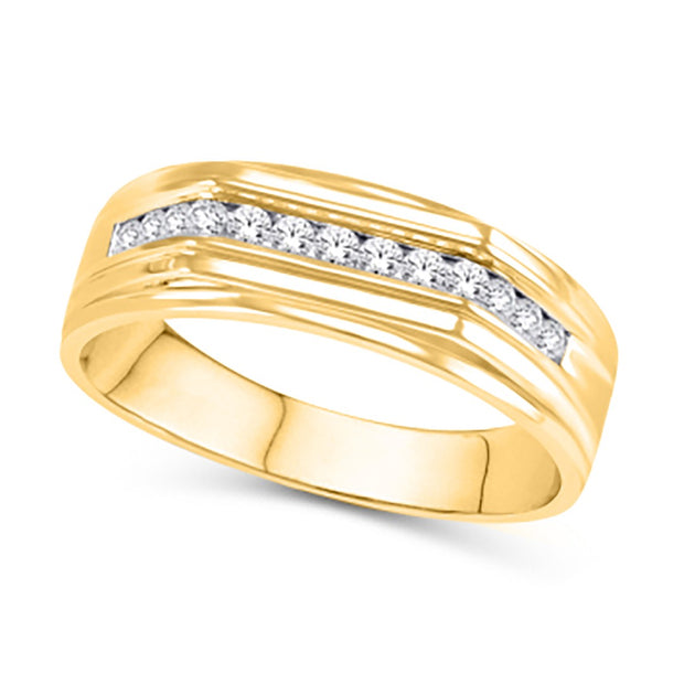 10K yellow gold 0.25 CTW diamond MEN'S BAND