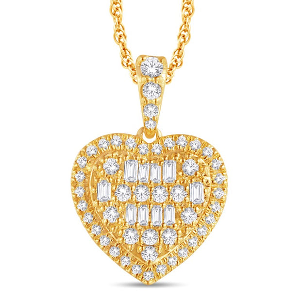 10KT All Yellow Gold 0.30 Carat Heart Pendant-0825818-ALY