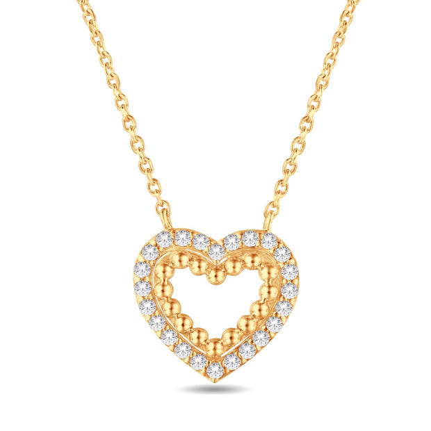 10K YELLOW GOLD HEART 0.20 CTW PENDANT