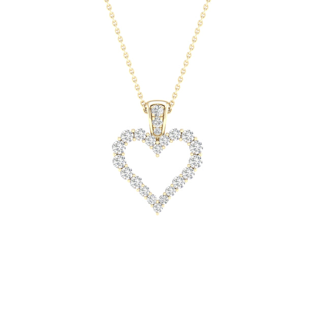 10K yellow gold 0.25 CTW diamond heart PENDANT