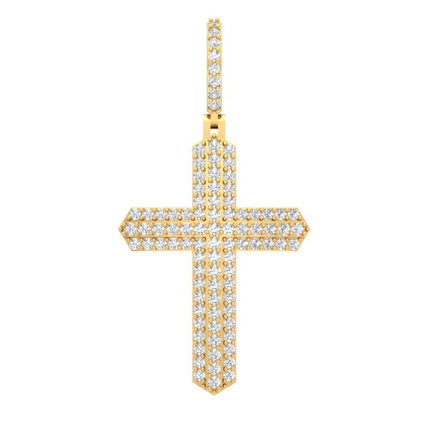 10K yellow gold 1.30 CTW diamond cross PENDANT