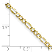 10k 2.5mm 16in Semi-Solid Figaro Chain
