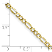10k 2.5mm 16in Semi-Solid Figaro Chain