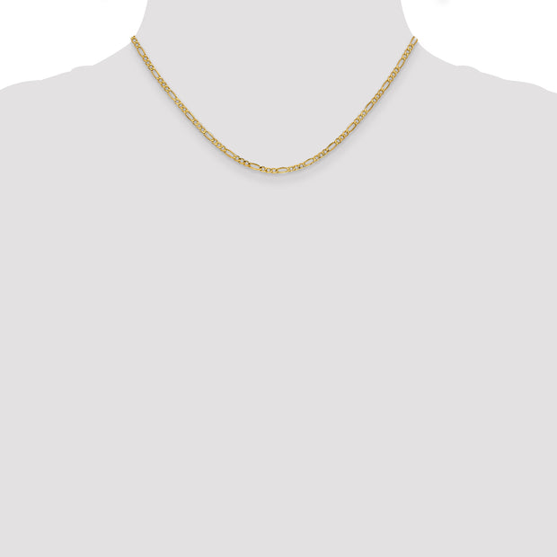 10k 2.5mm 16in Semi-Solid Figaro Chain