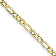 10k 2.5mm 16in Semi-Solid Figaro Chain