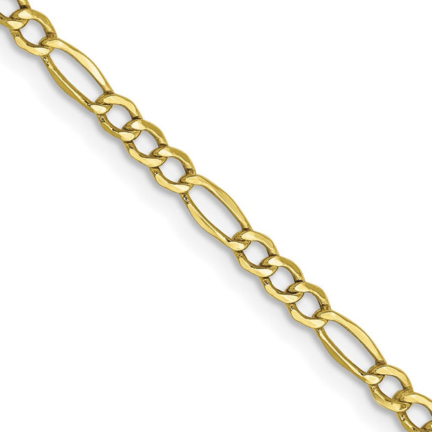 10k 2.5mm 16in Semi-Solid Figaro Chain