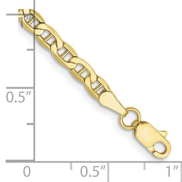 10k 3.2mm 7in Semi-Solid Anchor CHAIN Bracelet