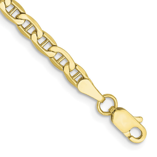 10k 3.2mm 7in Semi-Solid Anchor CHAIN Bracelet