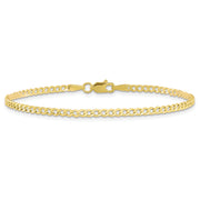 10k 2.5mm 10in Semi-Solid Curb Link Anklet