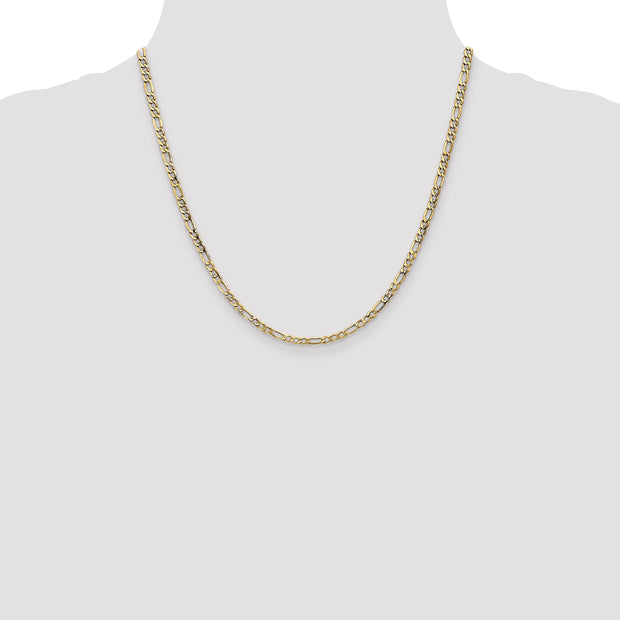 10k 3.5mm 20in Semi-Solid Figaro Chain